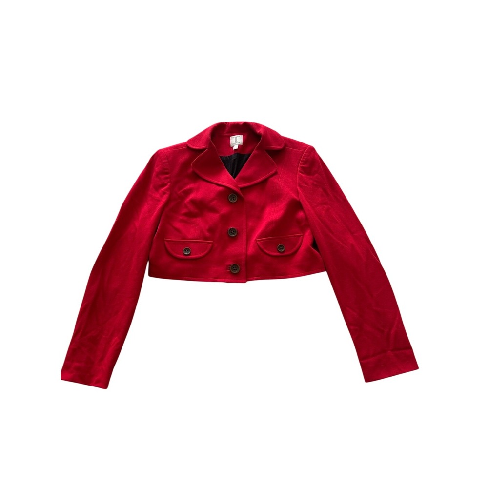 Tristan Red Cropped Blazer Jacket XL Stretch Tailored Career